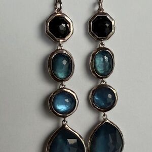 IPPOLITA Sterling Silver Blue Quartz & Black Onyx Geometric Drop Earrings